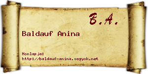 Baldauf Anina névjegykártya
